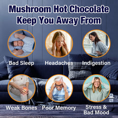 7.4oz packaging of mushroom hot cocoa mix