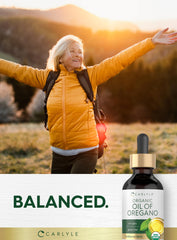 Packaging and label view of Carlyle oregano oil drops