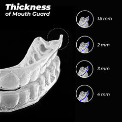 Packaging and size guide for the mouth guard