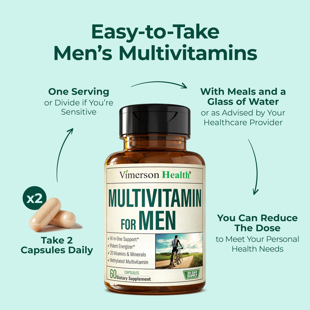 Close-up packaging of premium men's multivitamin
