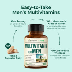 Close-up packaging of premium men's multivitamin