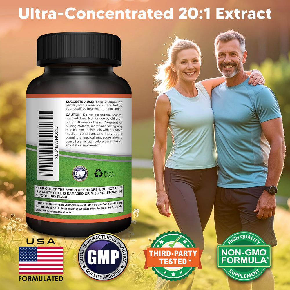 Front packaging featuring 60 servings and 120 capsules
