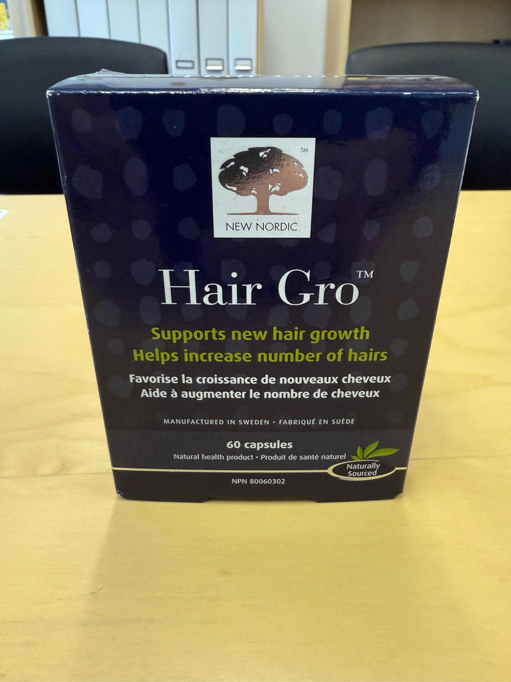 Front view of Hair GRO packaging