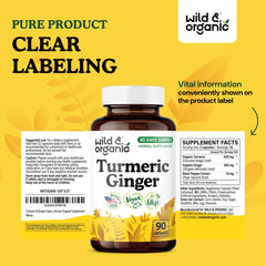 Product packaging and label preview for turmeric-ginger supplement