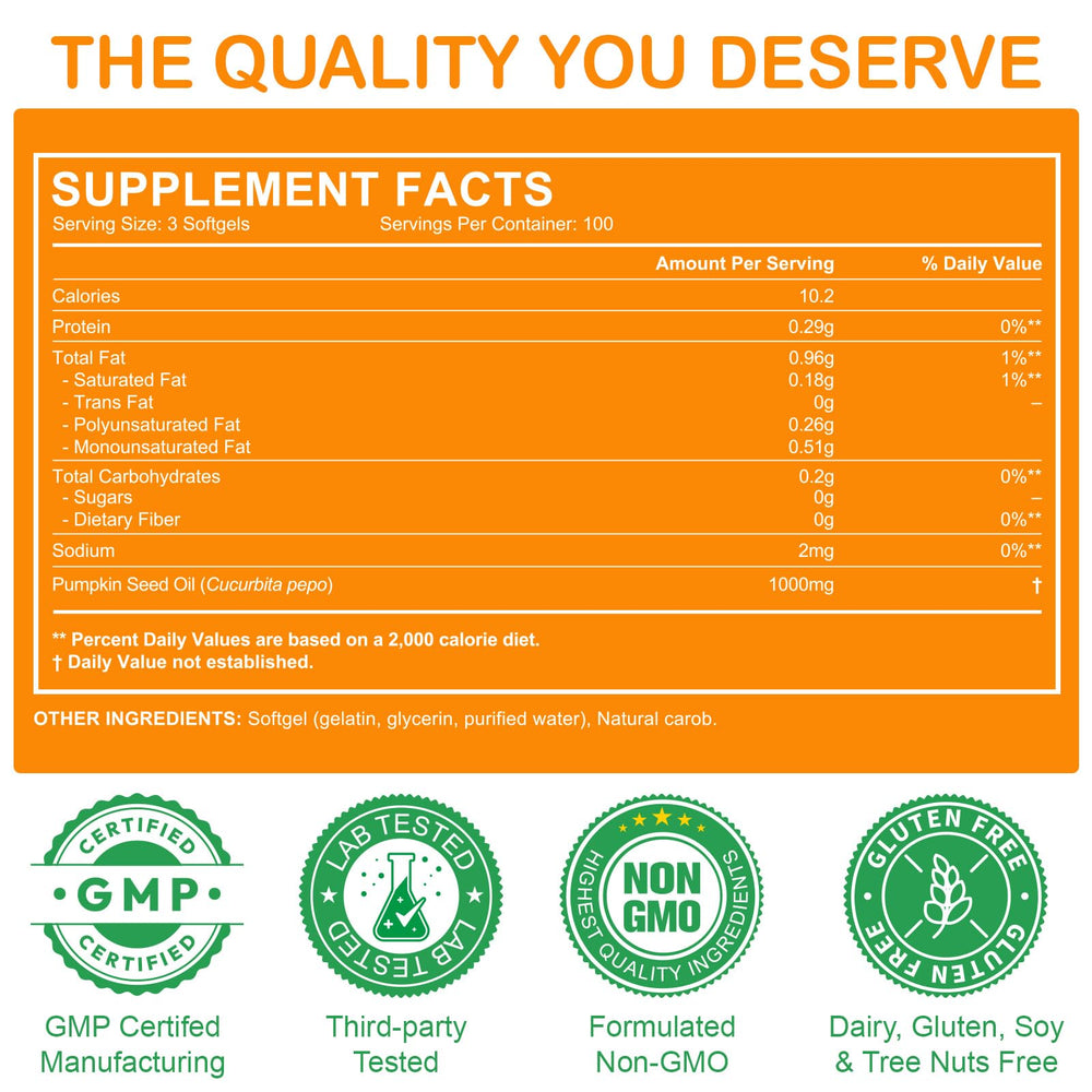 Product packaging and label of GTZSXNP pumpkin seed oil capsules