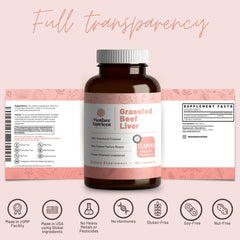 Product packaging and nutrition label for beef liver capsules