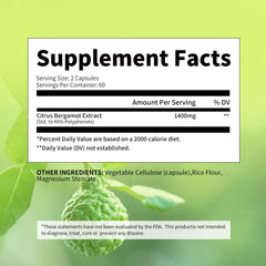 Packaging side view of Citrus Bergamot supplement