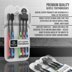 Box packaging of ultra-soft charcoal toothbrushes
