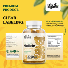 Packaging of Wild & Organic Mullein Gummies