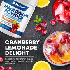 Prepared Cranberry Lemonade magnesium drink in a glass