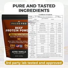 Vanilla beef protein powder packaging