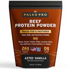 Paleo Pro 26G beef protein powder – vanilla tub