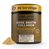 PaleoPro Bone Broth Collagen Powder Aztec Vanilla 20 servings label