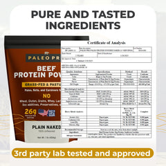 Ingredients for PaleoPro Protein Powder, plain flavor