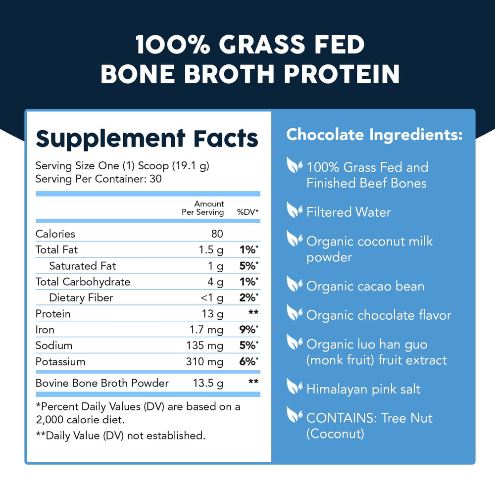 Open Paleovalley beef bone broth protein powder tub highlighting gluten-free, non-GMO quality