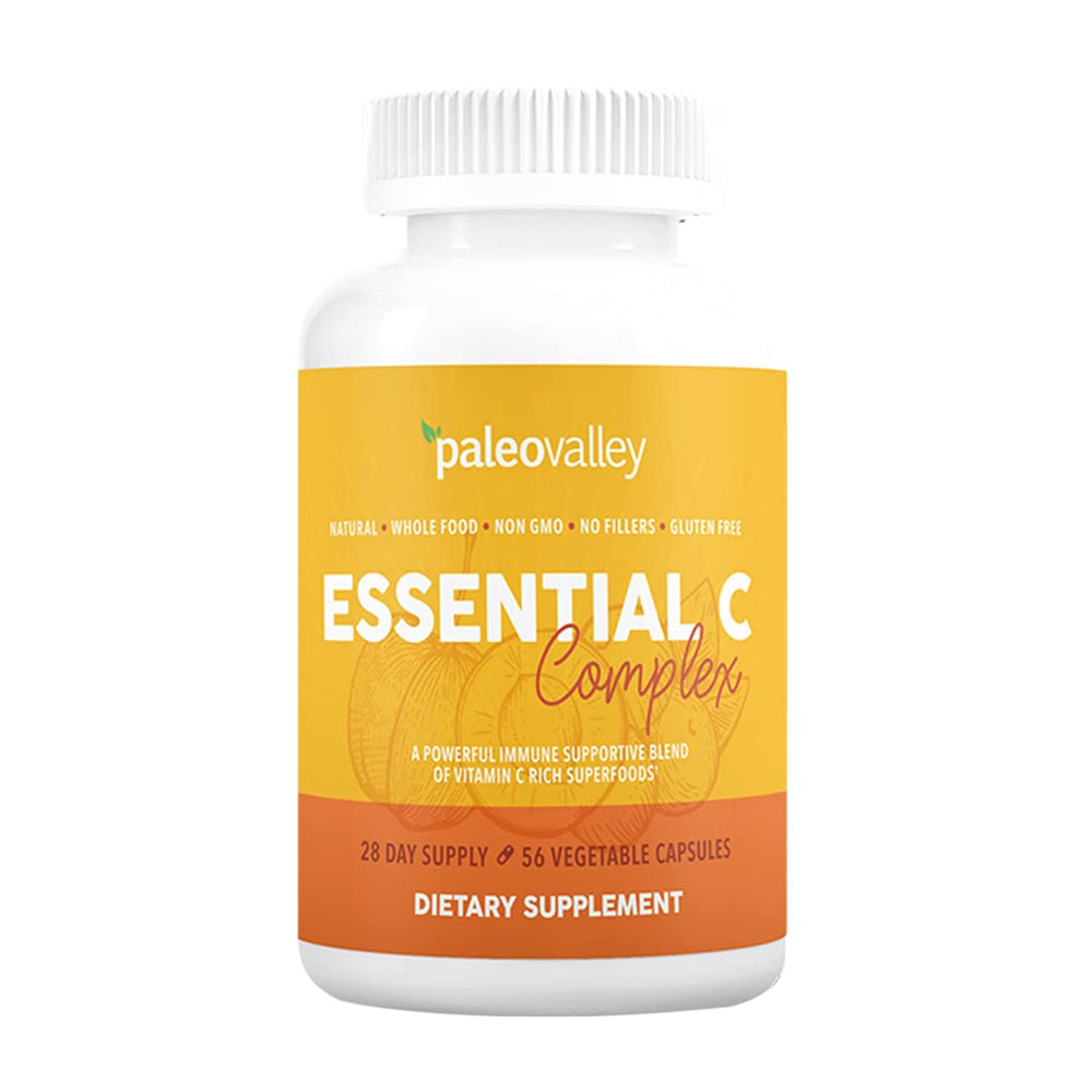 Front view of Paleovalley Essential C Complex bottle – USA Made