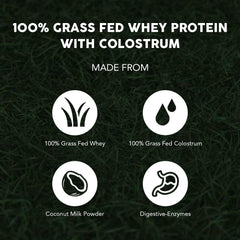 Paleovalley whey protein with colostrum glass emphasizes immune system support and recovery.