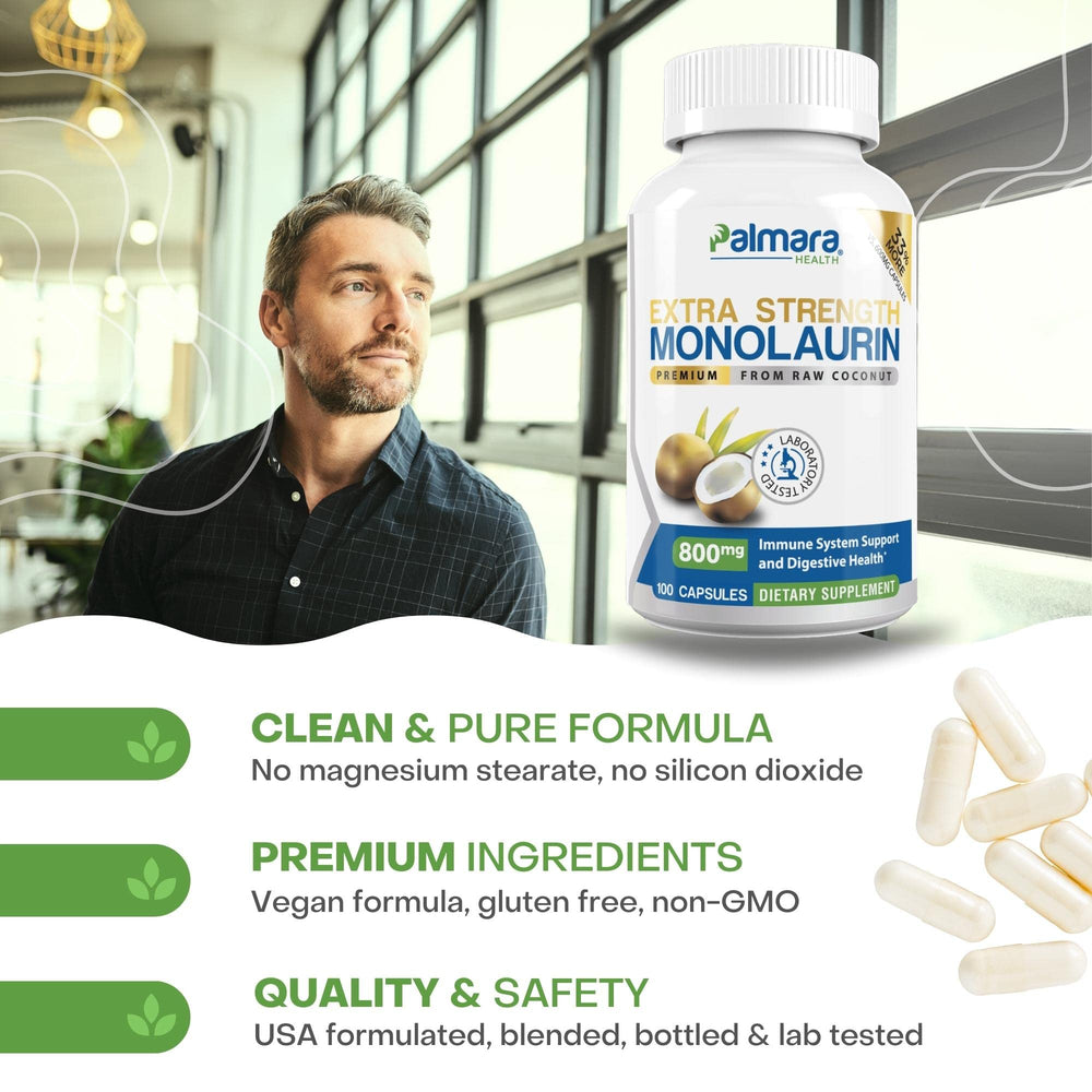 Two capsules per serving Palmara Health Monolaurin