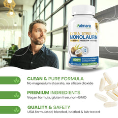 Two capsules per serving Palmara Health Monolaurin