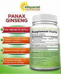 Illustration of Panax Ginseng benefits including energy, cognition, libido, immunity