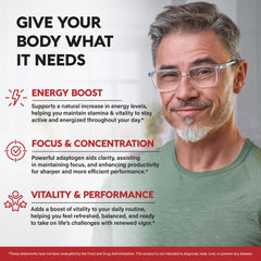 Ginseng capsules promoting energy, focus, and performance
