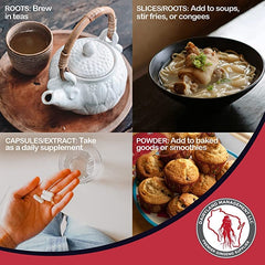 Ginseng powder used in smoothies, coffee, or drinks