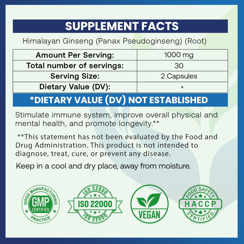 Immune support benefits of Panax Ginseng capsules