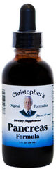 Christopher's Pancreas Formula Extract bottle with dropper