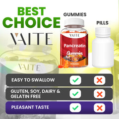 Adult taking enzyme gummies after a meal