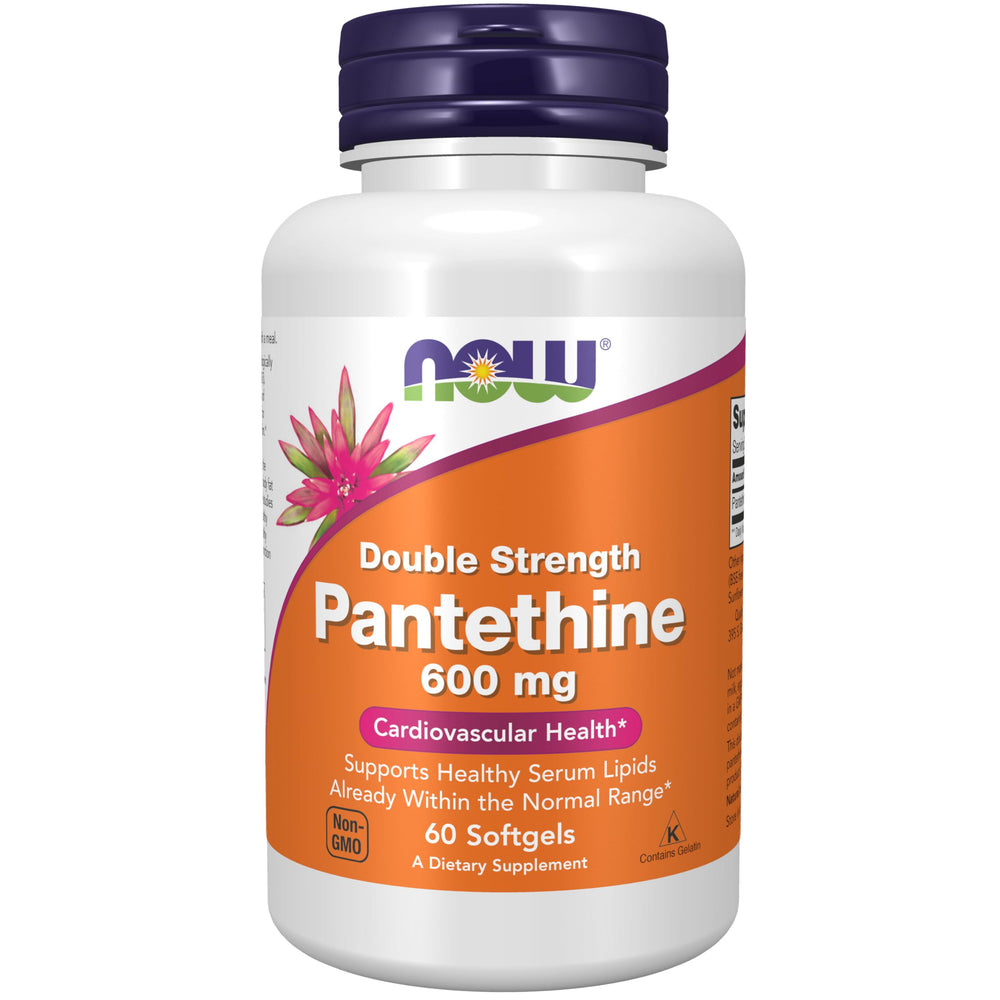 NOW Foods Pantethine 600 mg softgels bottle - front view