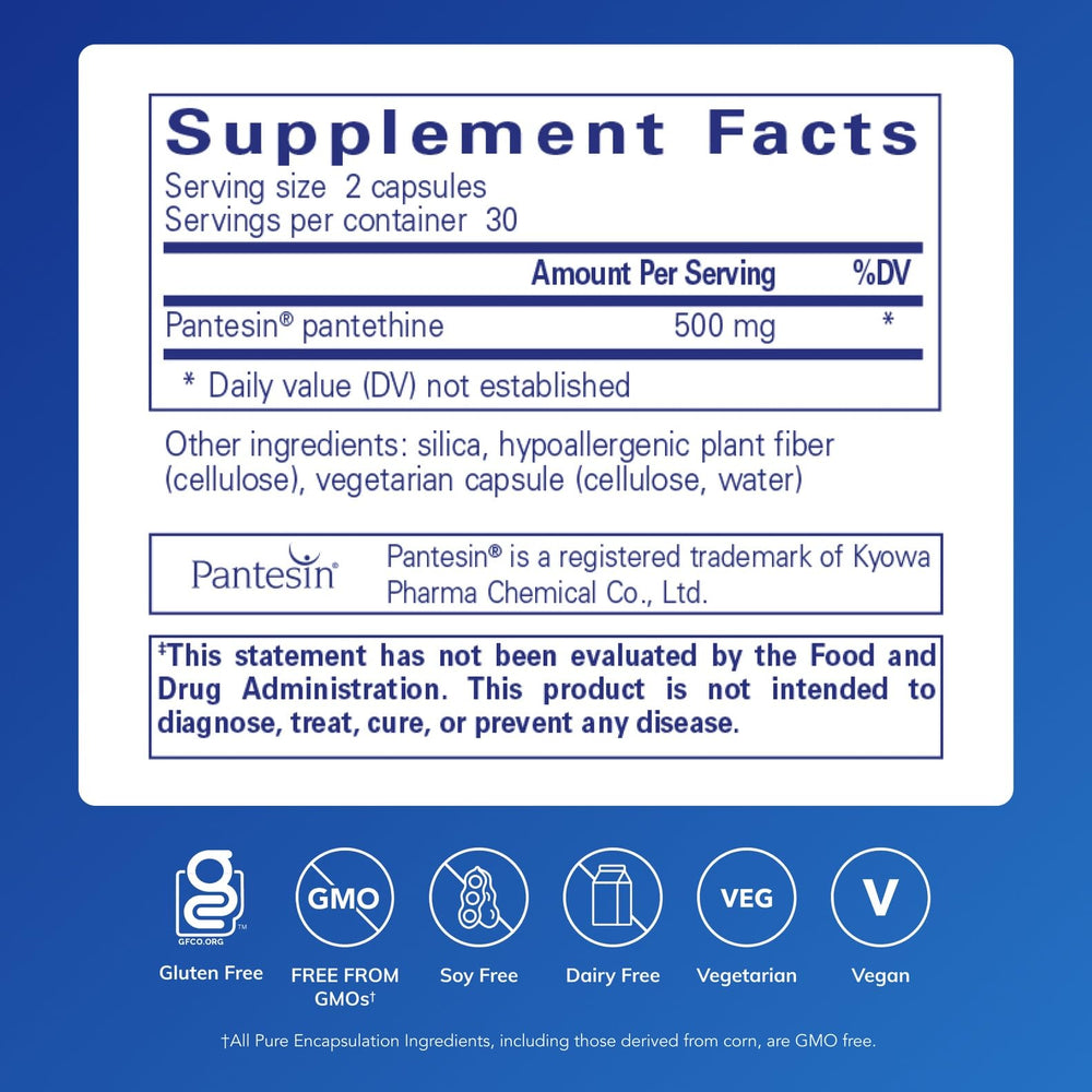 Pantethine capsules close-up for daily lipid metabolism support.