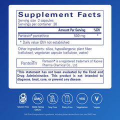 Pantethine capsules close-up for daily lipid metabolism support.