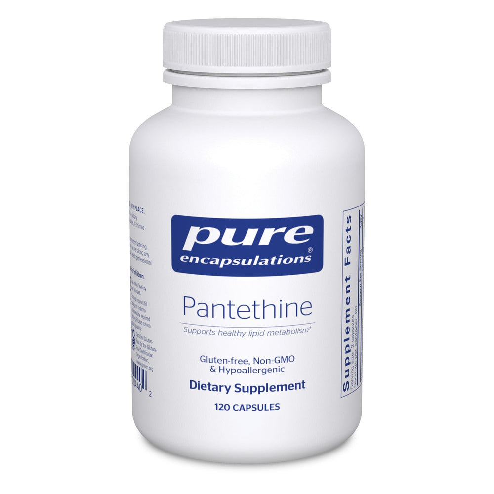 Pantethine Pure Encapsulations bottle with front label, 120 capsules