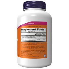 Pantothenic Acid 500 mg capsules close-up