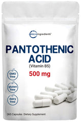 Pantothenic acid B5 500mg capsule close-up