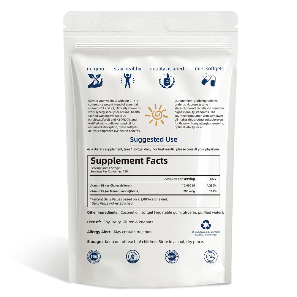 Close-up of PANWELL D3 K2 softgels 10,000 IU