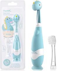 Papablic Debby toddler toothbrush with cute dinosaur dino cover