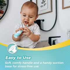 Suction cup stand keeps Debby toothbrush clean and upright