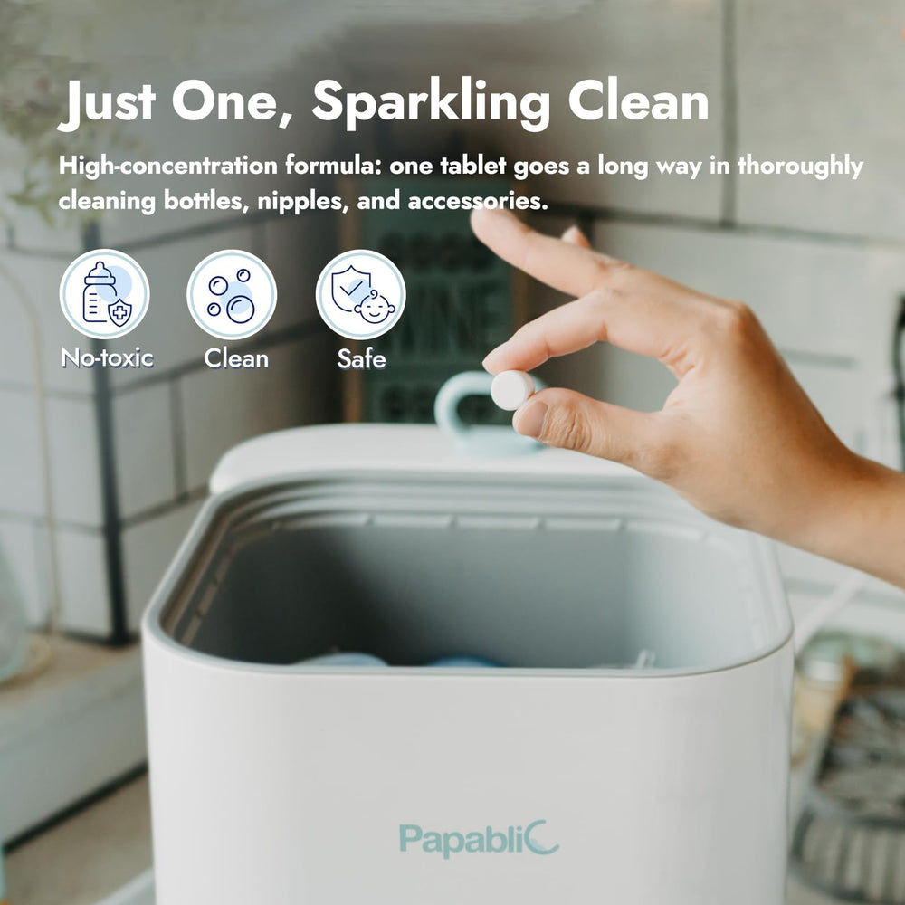 Detergent tablets cleaning bottle parts