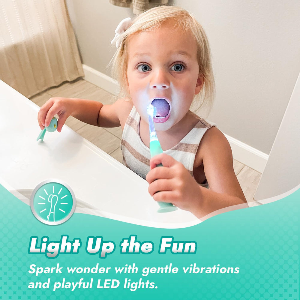 Four replacement brush heads for Papablic Jo toddler toothbrush