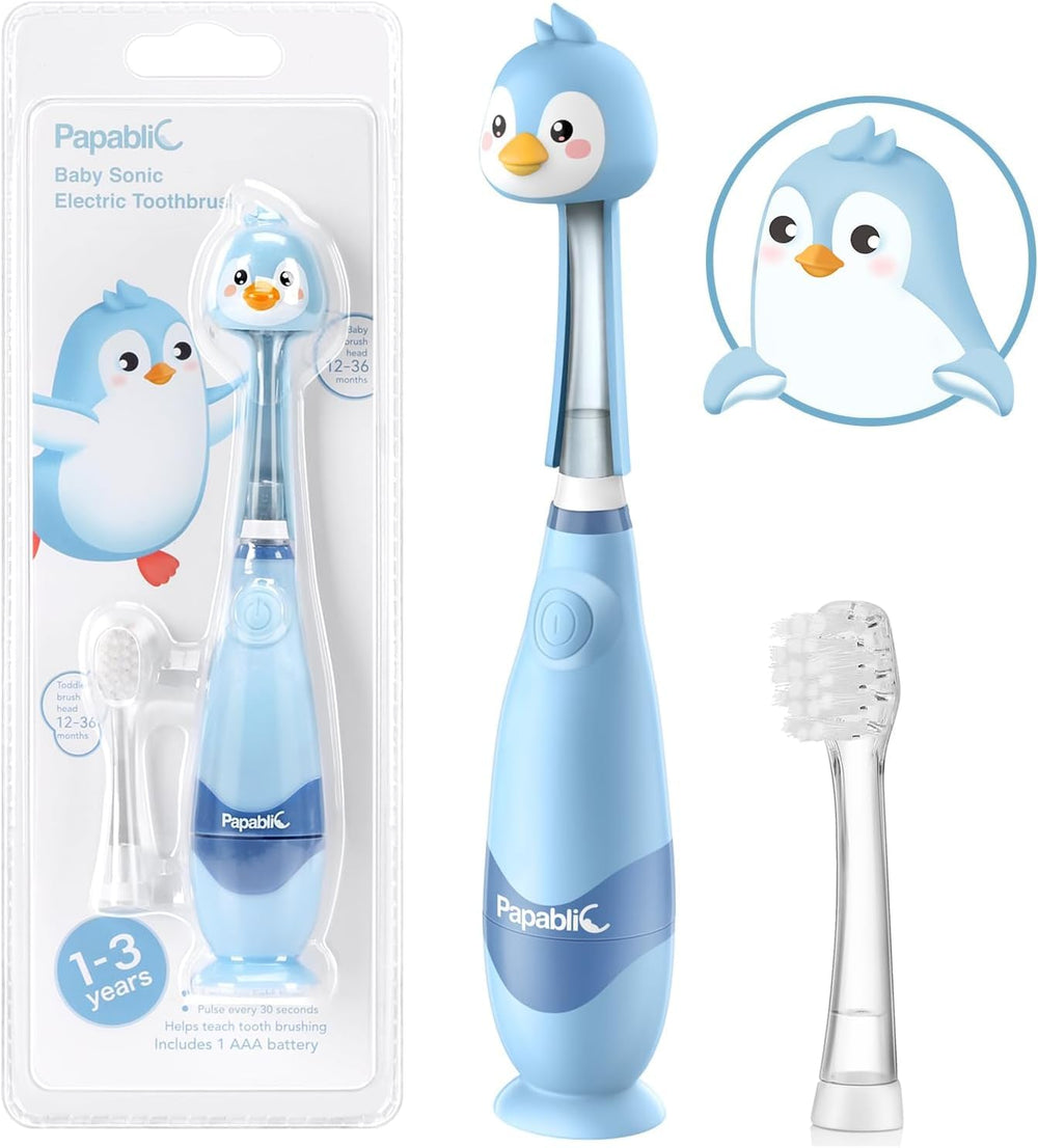 Papablic Pippin toddler toothbrush with penguin cover