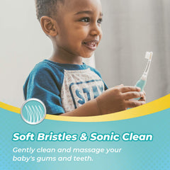 Ergonomic grip handle for toddler toothbrush