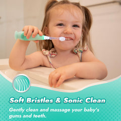 Four replacement brush heads for Papablic toddler toothbrush