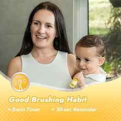 Two replacement brush heads included with Papablic Bunny toothbrush