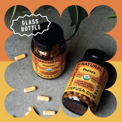 Vegan and non-GMO papaya enzyme capsules in a bottle
