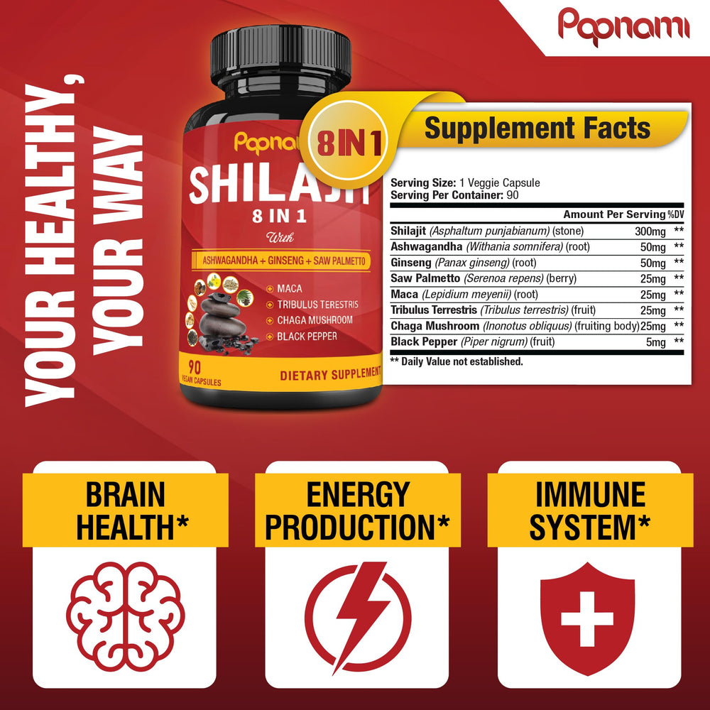 Shilajit Himalayan ingredients and herbal blend