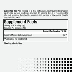 Usage directions for Paradise Creatine Monohydrate Powder