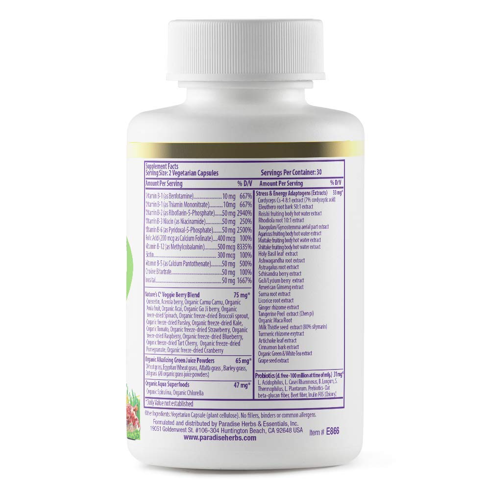 Earth's Blend B-Complex bottle with capsules