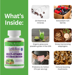 Close-up of ingredients listing from Earth's Blend