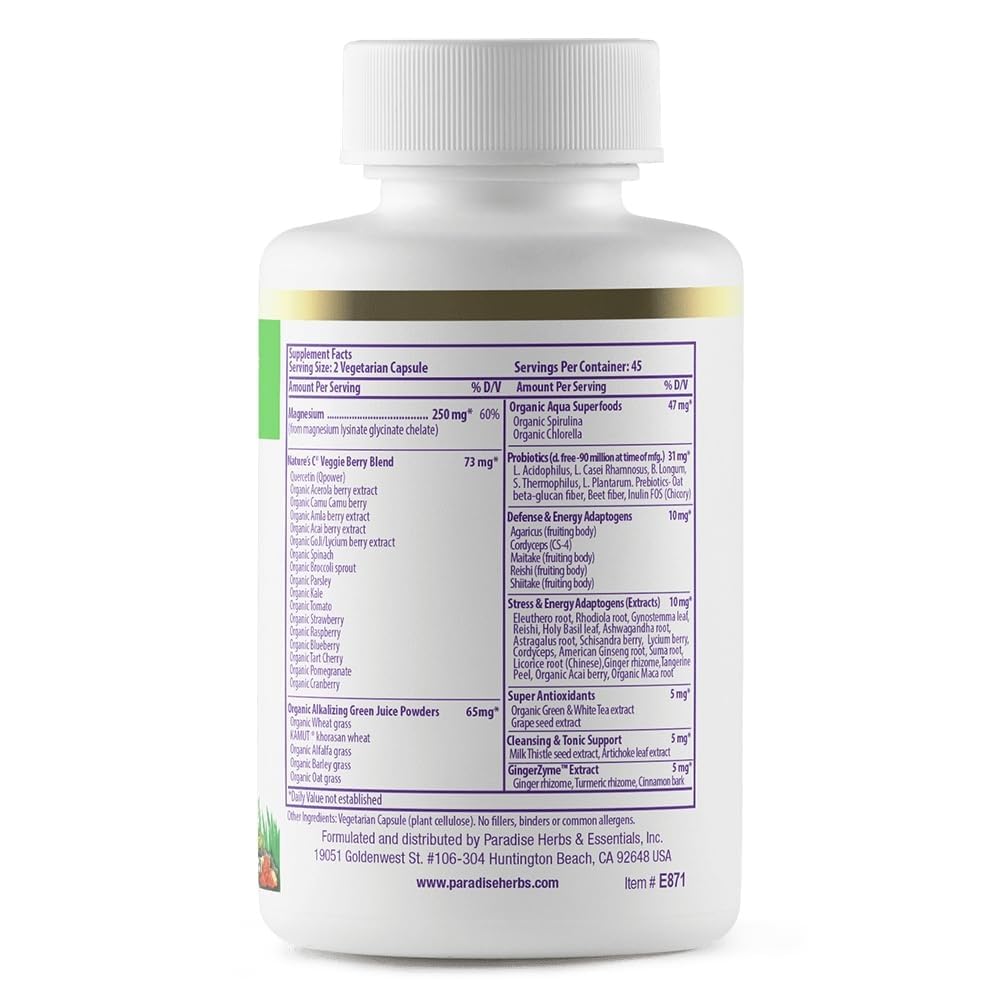 90 vegetarian capsules bottle with label detail